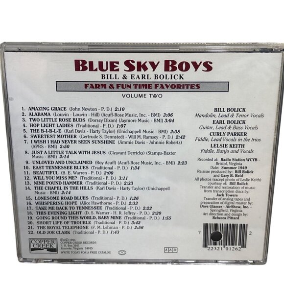 Blue Sky Boys Farm & Fun Time Favorites Volume Two CD Set - Picture 3 of 4